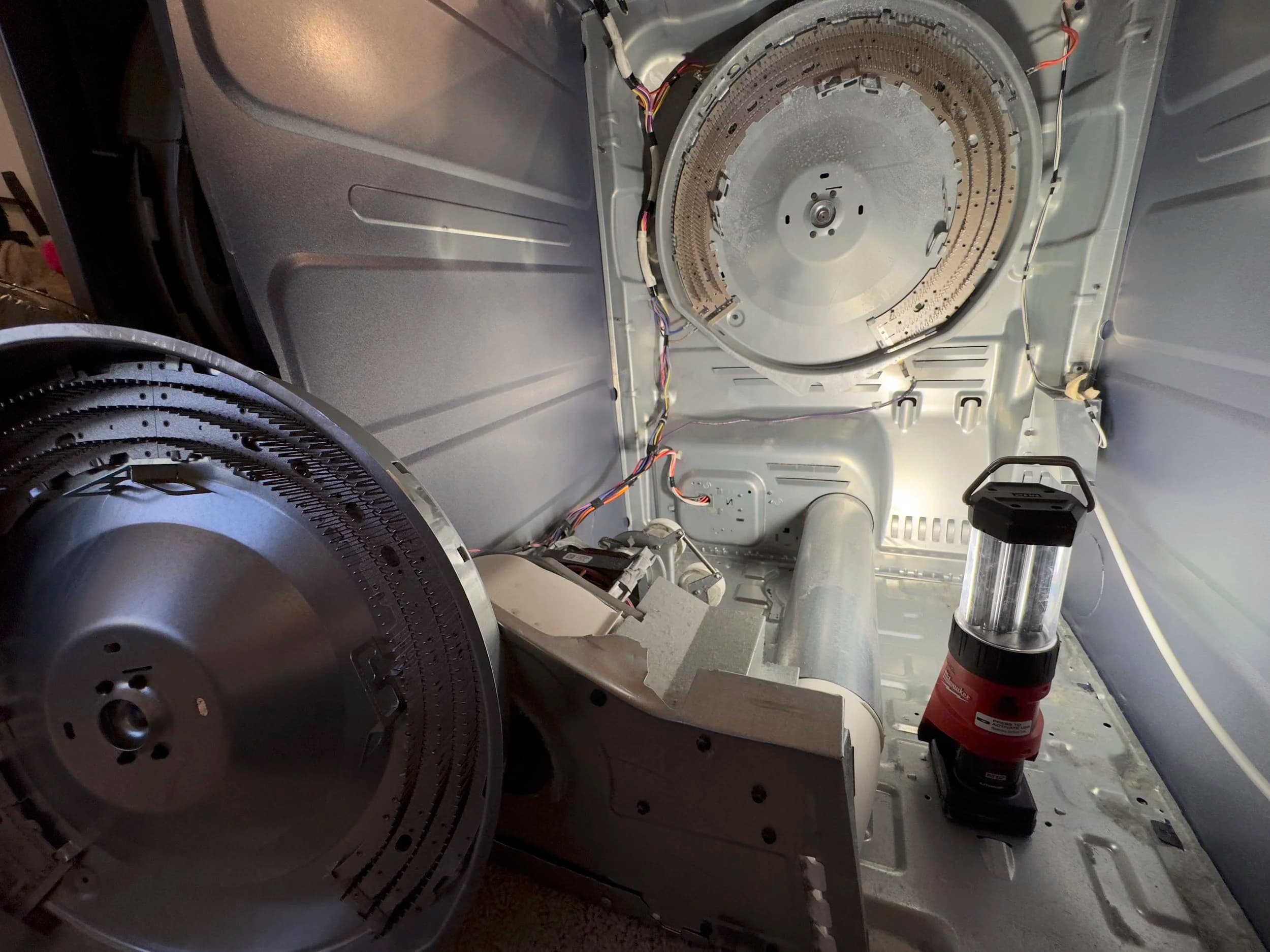 inside view of deconstructed dryer
